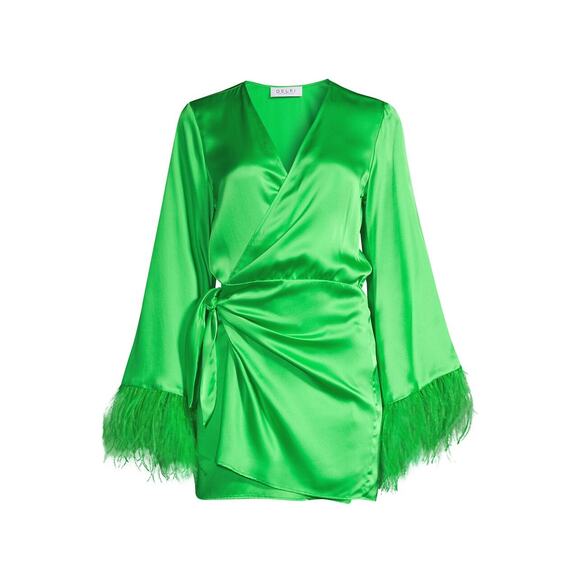 slim fit dress slacks DELFI - ROSALIA DRESS GREEN (Size Small)